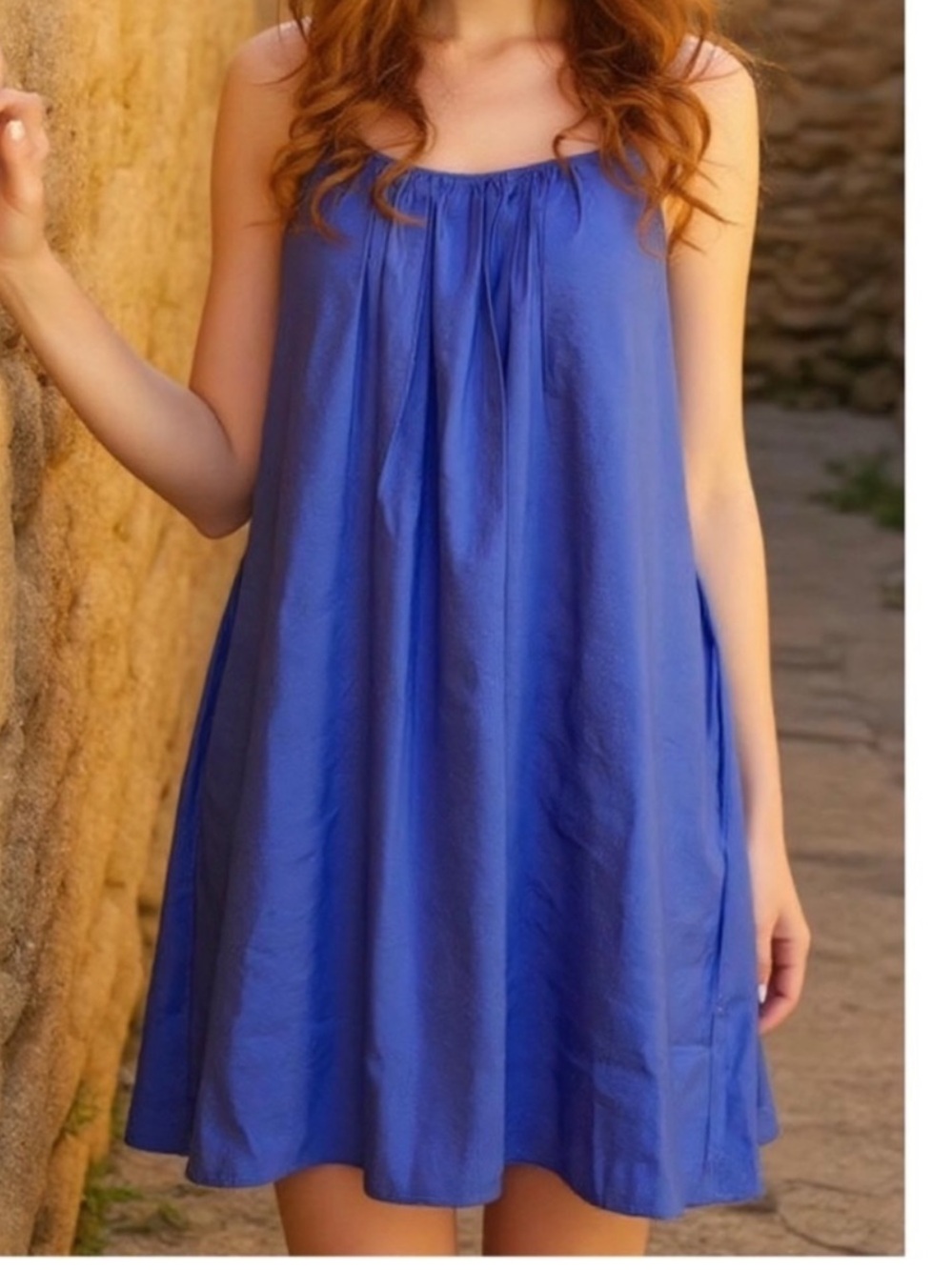 COS Blue Sleeveless A-Line Sundress